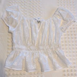 White Lacey Cropped Blouse